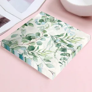 Eucalyptus blad feest servetten bruiloft verjaardag decoratie papier groen kleur