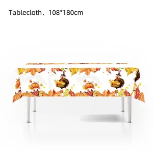 Thanksgiving Tischdecke 108x180cm Herbst Kürbis Truthahn Party Dekoration wasserdicht