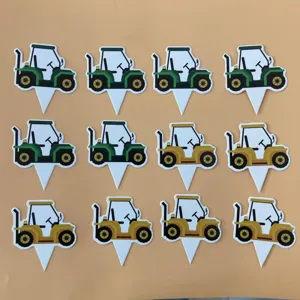 Tractor cupcake toppers boerderij thema verjaardag feestdecoratie dessert prikkers set 12