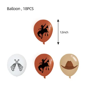 Western Cowboy Geburtstag Party Ballon Set, 12 Zoll Latex Ballons, 18 Stk für Wüsten Deko.