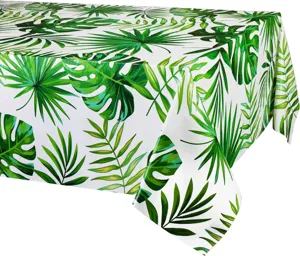 Tropische Palmblatt Tischdecke für Hawaii Strandparty, wasserfeste ölfreie Tischabdeckung.