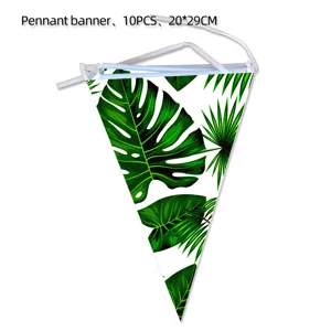 Tropische Palmenblatt Wimpelkette Party Dekoration Hängende Flagge 10 Stk 20x29cm Sommer