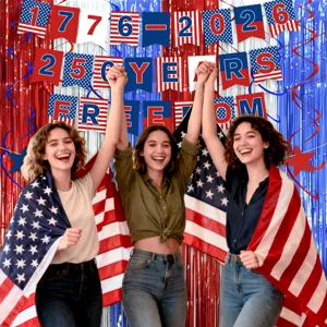 USA 250. Jahrestag Unabhängigkeitstag Party Dekoration Banner Wimpelkette Vorhang