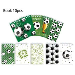 Set di quaderni a spirale con tema calcio, 10 pezzi di cancelleria carina per studenti.