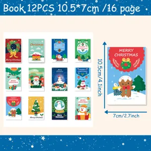 Weihnachten Mini Notizbuch Set 12 Stk. Taschenblock süßes Tagebuch Schüler Schreibwaren