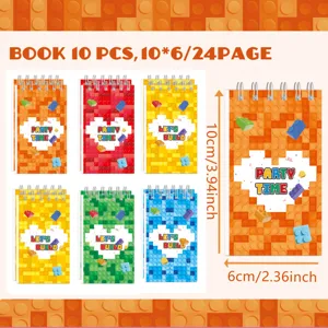 Spiraalnotitieblok Met Bouwsteenthema Mini Studenten Dagboek Voor Party Favor Schoolbenodigdheden Draagbaar Schrijfblok