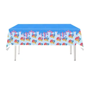 Wasserdichte PE Tischdecke mit Donut Motiv für bunte Geburtstagsfeier und Partydekoration.