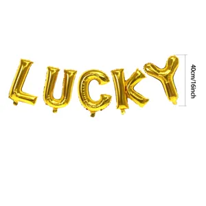 Gold Folienballons Buchstaben LUCKY Party Dekoration 40cm St Patricks Tag Zubehör