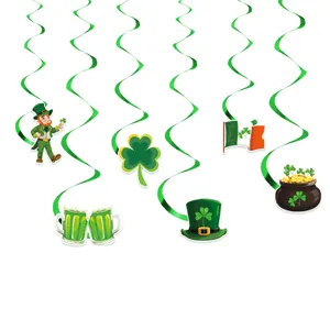 St. Patrick's Day hängende Wirbel Dekoration grüne Kleeblatt Party Zubehör für Decke