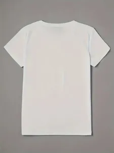 Women solid color basic short sleeve t shirt casual versatile breathable summer daily top tee