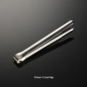 304 stainless steel ice tong anti-slip food tong kitchen barbecue pastry clip tool