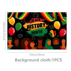 Black History Month background cloth detail, colorful festive decoration banner for party.