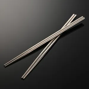 Pure titanium lengthened frying chopsticks, lightweight metal kitchen tools for home cooking hotel use.