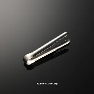 Stainless steel ice tong kitchen food clamp sugar clip for cooking barbecue restaurant use