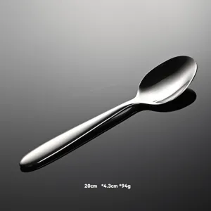 Cucchiaio da cena in acciaio inossidabile lucido, utensile da cucina elegante 20cm.