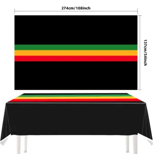 Juneteenth Tischdecke Banner Panafrikanische Flagge Party Dekoration 274x137cm Zubehör