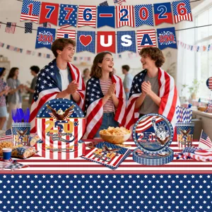 USA 250. Jubiläum patriotische Party Geschirr Set Einweg Pappteller und Becher