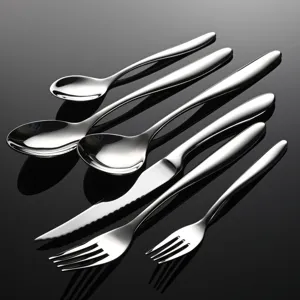 juego de cubiertos de acero inoxidable cuchillo tenedor cuchara vajilla plateada principal