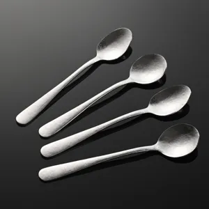Pur Titane Mini Cuillère à Assaisonnement Petite Cuillère à Sel et Épices Cuillère à Café en Métal Cuillère à Thé Pointue Ronde Outil de Cuisine