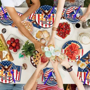 Patriotisch USA 245 Jahrestag Party Geschirr Set Einweg Pappteller und Servietten Dekor