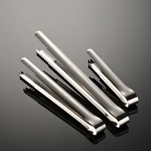 Stainless steel ice tongs set kitchen food clip non-slip sugar fruit tongs 304 grade
