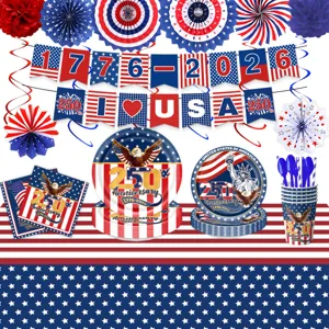 USA 250 Jahr Jubiläum patriotische Party Geschirr Set Pappteller Becher Servietten