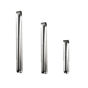 Stainless steel ice tongs kitchen food clip set anti-slip sugar fruit clip assorted sizes