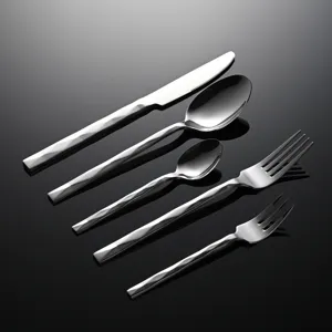 Vajilla Occidental de Acero Inoxidable Patrón de Diamantes Mango Cuadrado Cuchillo Tenedor Cuchara Cocina