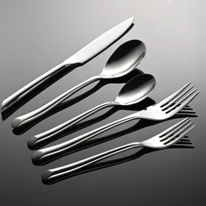 Set di posate in acciaio inossidabile 5 pezzi stoviglie eleganti per cucina vista