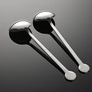 Set di cucchiai da zuppa in acciaio inossidabile, fondo rotondo manico lungo, 2 pz.
