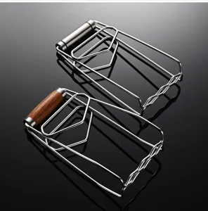 Stainless steel anti-scald plate clamp kitchen tool detail showing wire structure and handles.