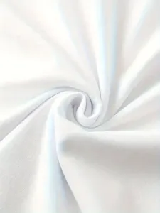 Close-up detail of smooth white fabric textile base, perfect for custom apparel printing.