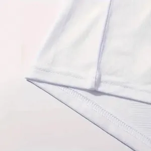 White plain short sleeve women t-shirt hem detail view daily casual basic top solid color