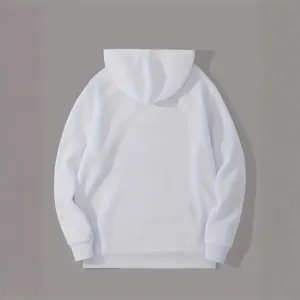 Dames effen wit hoodie casual sweatshirt met lange mouwen basic trui voor dagelijks