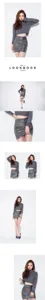 Detailed view of the stylish silver sequin pencil skirt and grey crop top set for women.