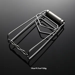Stainless steel folding dish gripper anti-scald plate clamp kitchen tool detail view 19cm