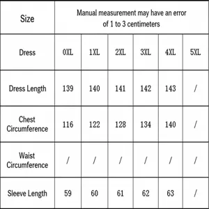 Guide officiel des tailles pour robe longue femme grande taille manches longues.