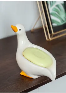 Süße Keramik Ente Seifenschale für das Badezimmer, kreativer Seifenhalter für zu Hause.
