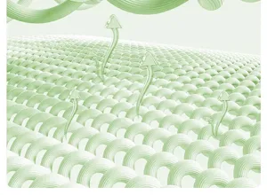 Ice silk sofa cushion cooling fabric texture macro detail view breathable cool mat surface.