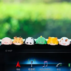 Cute Resin Animal Crawling Doll Car Dashboard Monitor Edge Decorative Ornament Cartoon Interior Accessory