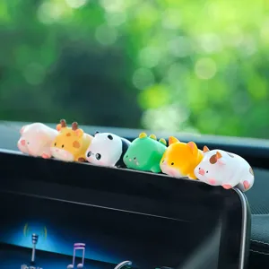 Cute animal car dashboard ornament decorative crawling figures for auto interior and monitor edge.