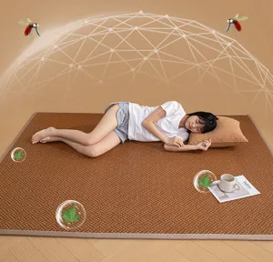 Summer cooling rattan mat for living room tatami, breathable non-slip ice vine nap mat.