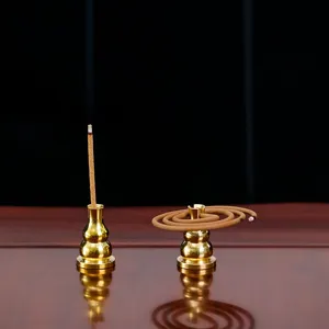 Soporte de incienso de calabaza de laton, base zen tradicional para varitas