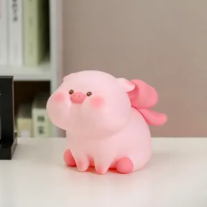 Süßes rosa Schweinchen Sparschwein, bruchsichere Vinyl Spardose, tolles Geschenk für Kinder.
