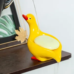 Keramik Seifenschale in süßem Enten-Design für das Badezimmer, dekorativer Seifenhalter.