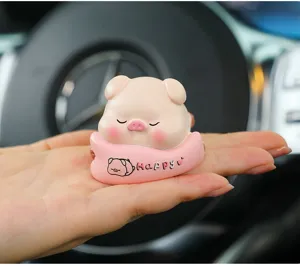 Cute little pig car ornament resin interior dashboard decoration pink style