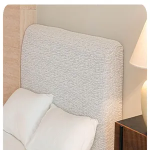 Elastischer Bettkopfschutz Bezug staubdicht Schlafzimmer Dekoration Stilvolle Detailansicht.