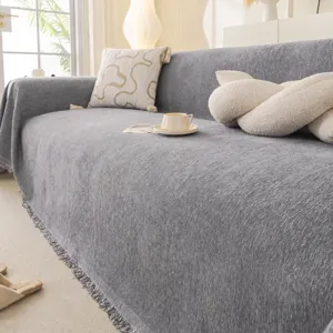 Modern Minimalist Chenille Sofa Towel All Inclusive Full Cover Sofa Cover Blanket Tassels Home Decor Living Room