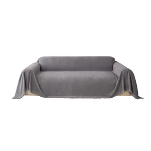 Modern minimalist chenille sofa cover blanket universal four seasons full cover sofa towel grey