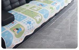 Housse de canapé en soie glacée avec motif chat chien mignon, protection de siège rafraîchissante